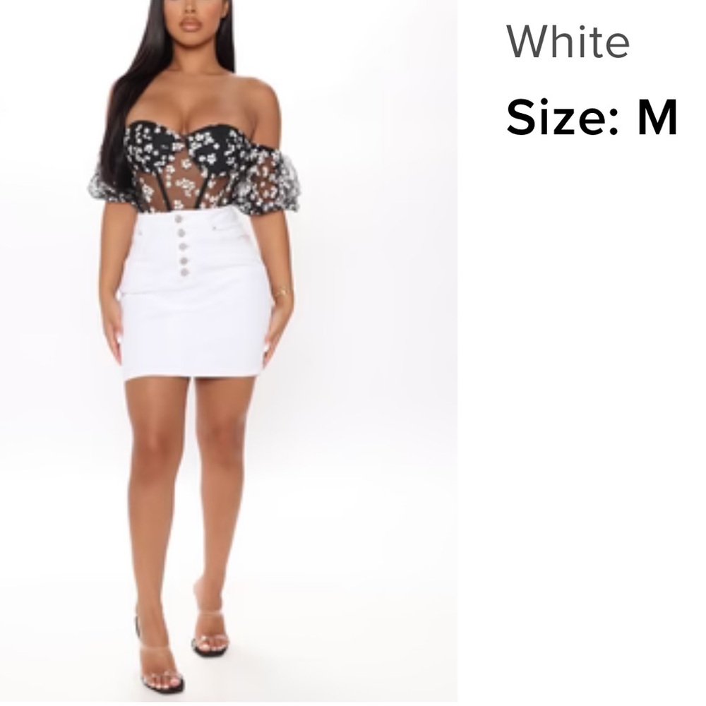 NEW Fashion Nova white denim skirt size M